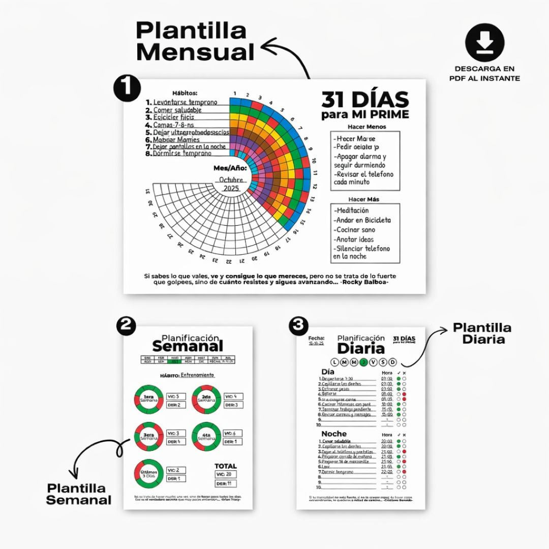 Plantilla de 31 días para TU PRIME